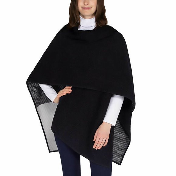 Ike Behar Reversible Women's Fashion Wrap  Gray/Black - Picture 4 of 7